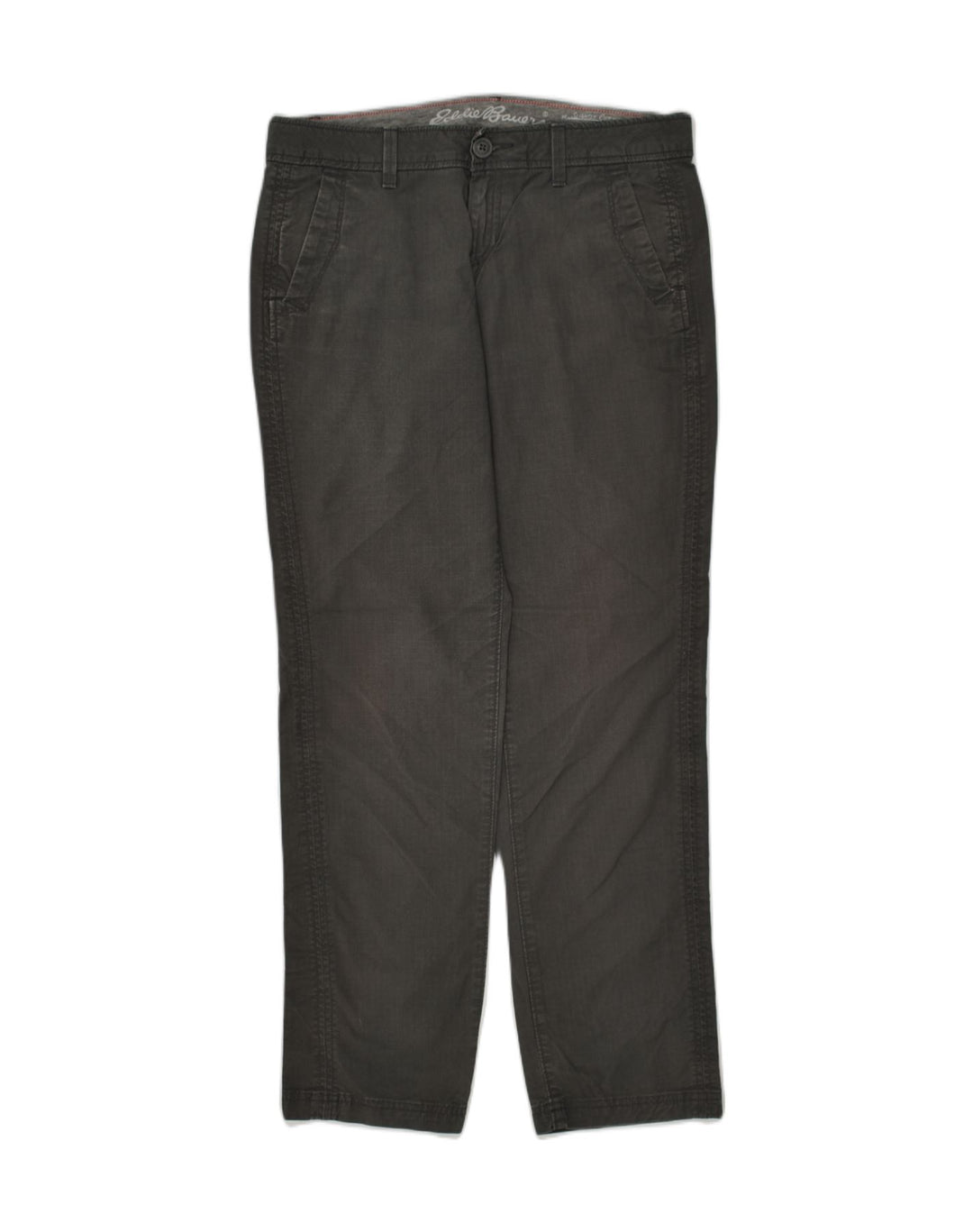 EDDIE BAUER Womens Slightly Curvy Straight Chino Trousers US 4 Small W30 L29 Grey | Vintage Eddie Bauer | Thrift | Second-Hand Eddie Bauer | Used Clothing | Messina Hembry 