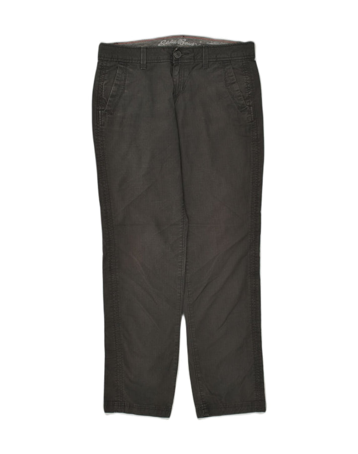 EDDIE BAUER Womens Slightly Curvy Straight Chino Trousers US 4 Small W30 L29 Grey | Vintage Eddie Bauer | Thrift | Second-Hand Eddie Bauer | Used Clothing | Messina Hembry 