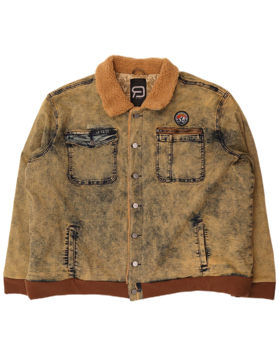EMP Herre denimjakke UK 60 5XL Brun Bomuld