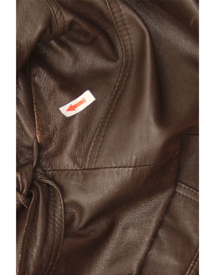 Vintage Herre Military Læderjakke IT 52 XL Brun Læder