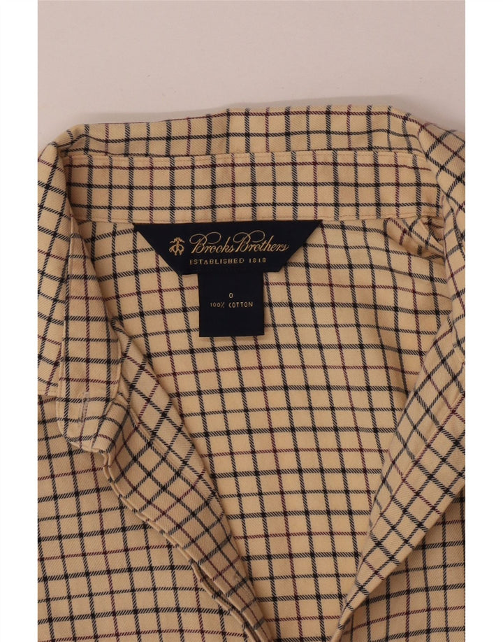 Brooks Brothers dameskjorte US 0 XS Beige ternet bomuld