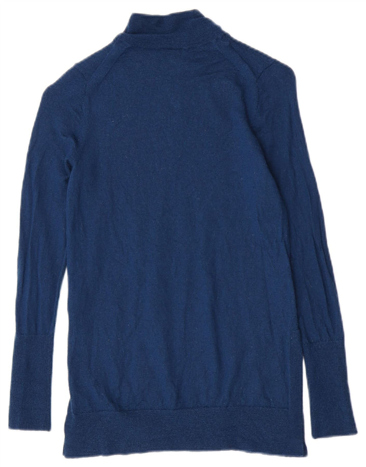 Jigsaw Dame Turtle Neck Jumper Sweater UK 8 Small Blue Wool