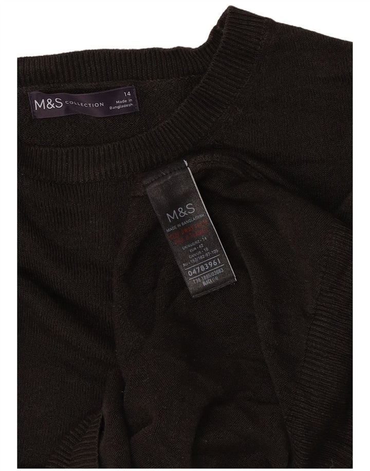Marks & Spencer Dame Boat Neck Jumper Sweater UK 14 Medium Brun Akryl