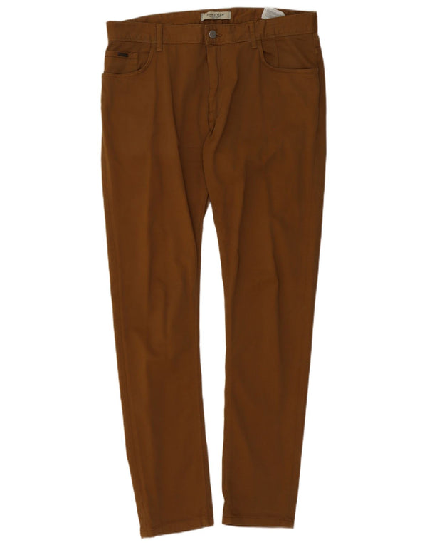 Zara Herre Skinny Casual Bukser EU 46 XL W36 L32 Brun Bomuld