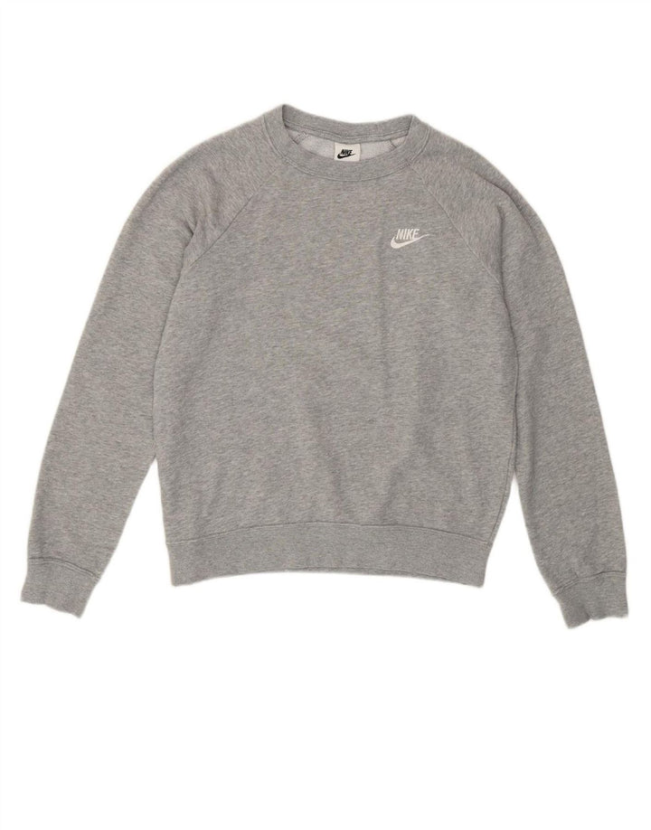 NIKE Womens Sweatshirt Jumper UK 10 Small Grey Cotton