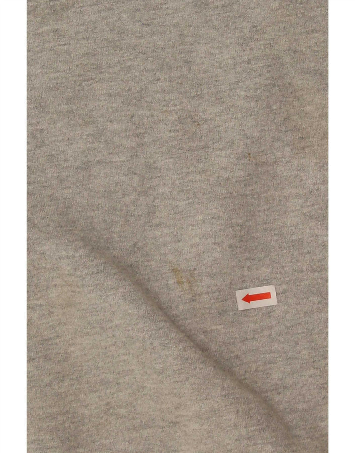 Besætningstøj Herre Zip Neck Sweatshirt Jumper Stor Grå Bomuld