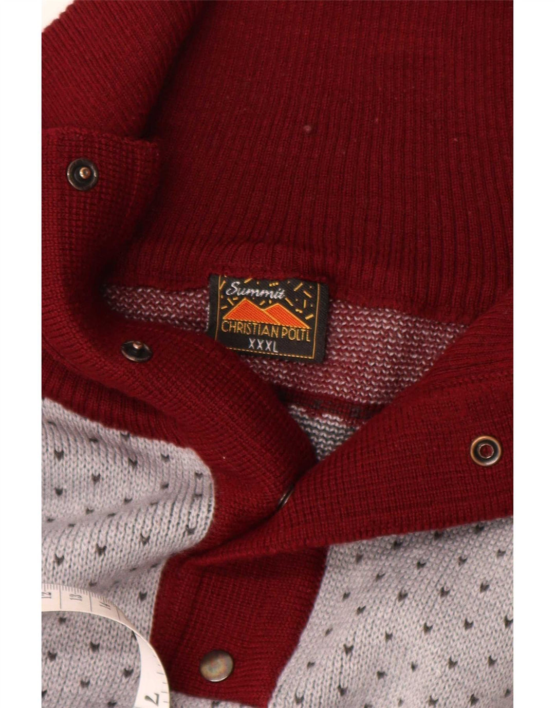 Summit Herre Button Neck Jumper Sweater 3XL Flerfarvet Fair Isle Wool