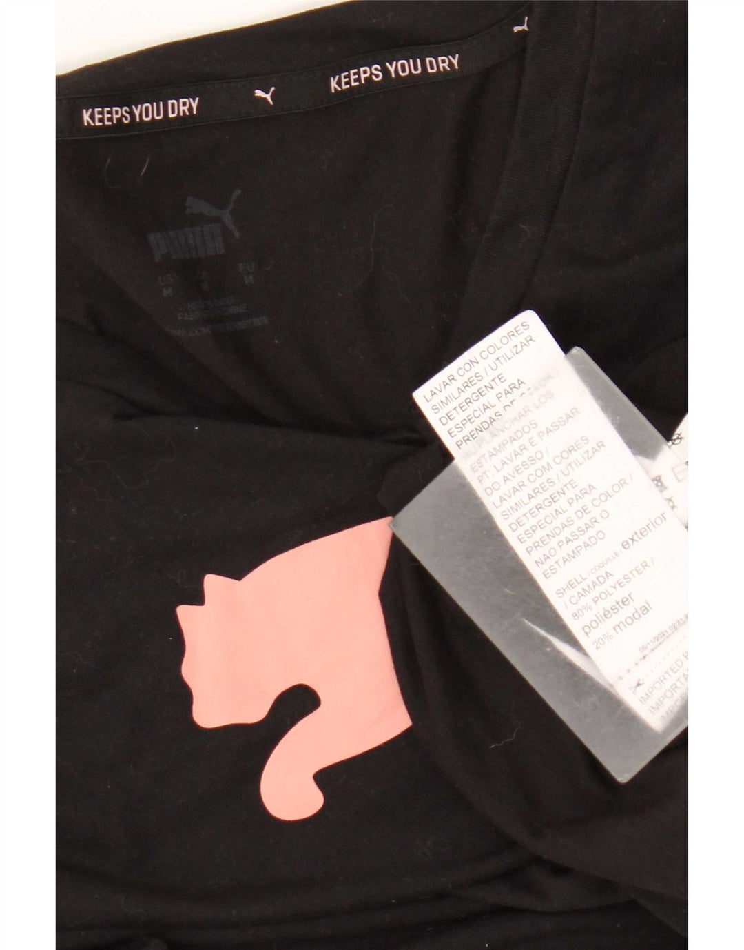 Puma Grafisk T-Shirt Top UK 14 Medium Sort Polyester
