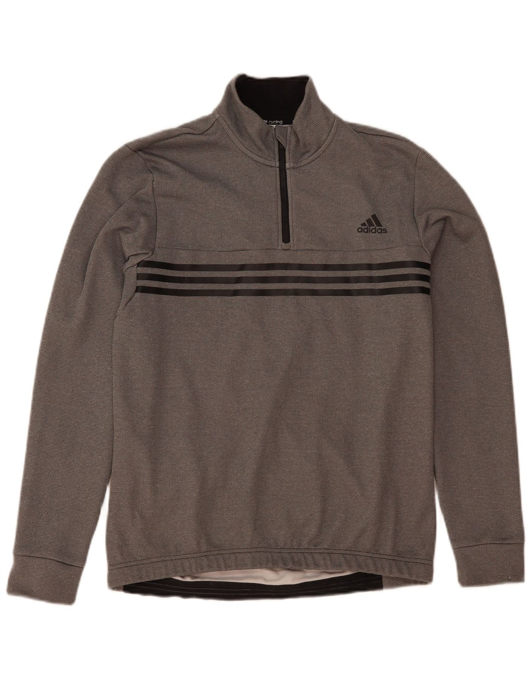Adidas Sweatshirt med lynlås til mænd, stor grå polyester