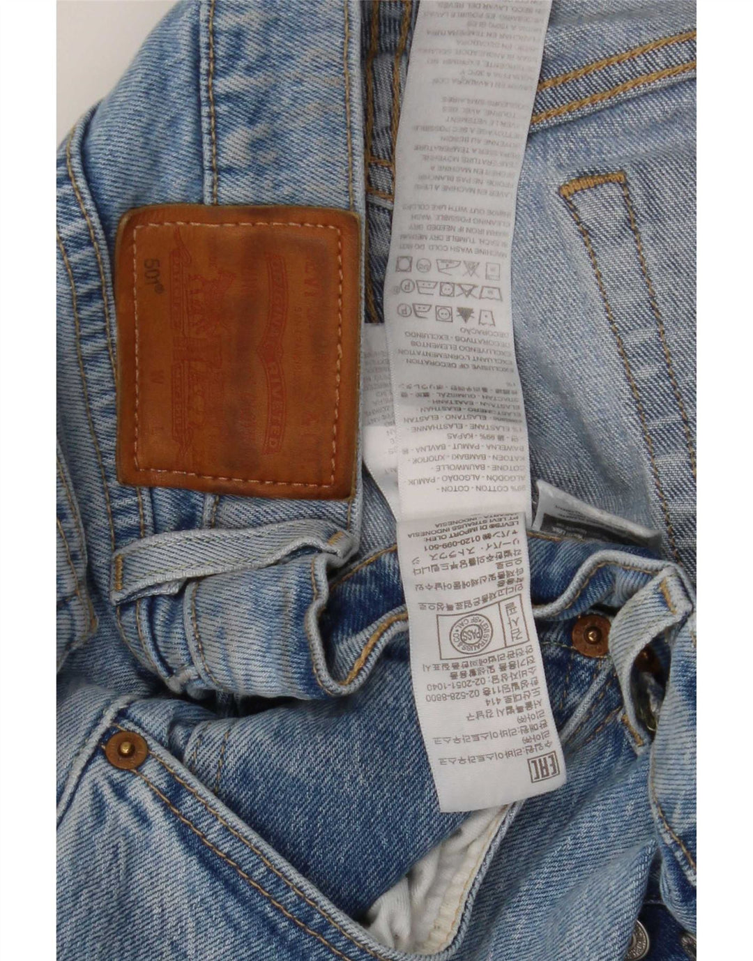 Levi's Herre 501 lige jeans W31 L26 blå bomuld