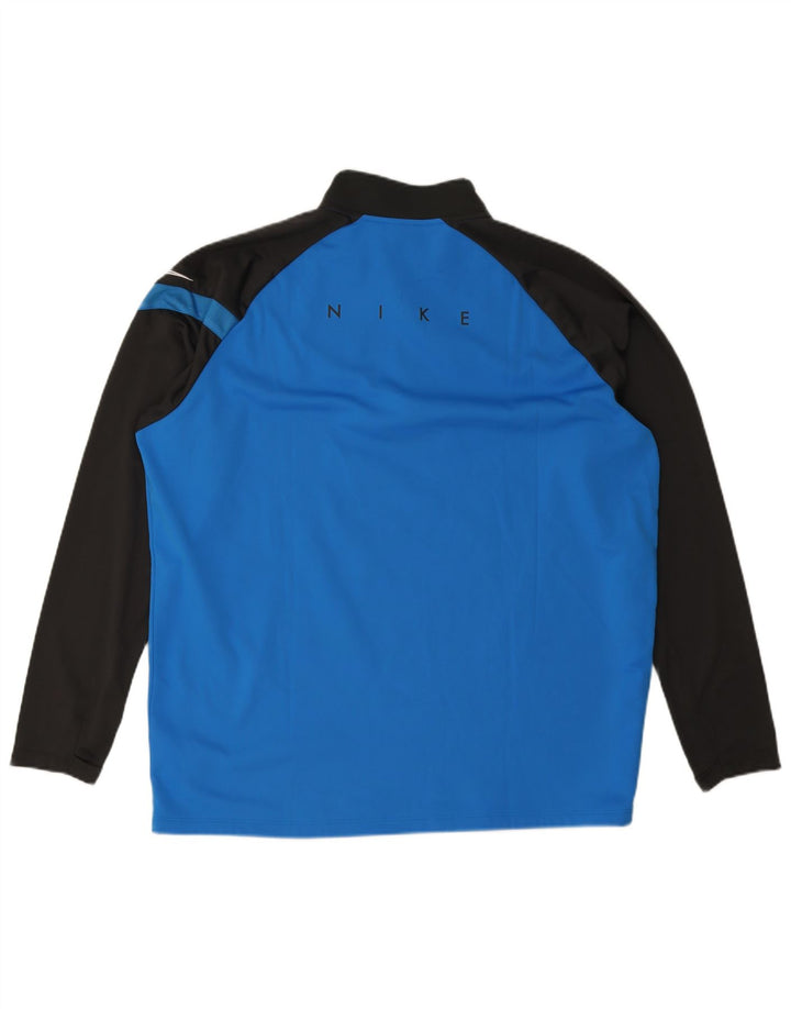 Nike Herre Dri Fit Grafisk Pullover Træningsdragt Top 2XL Blå Colourblock