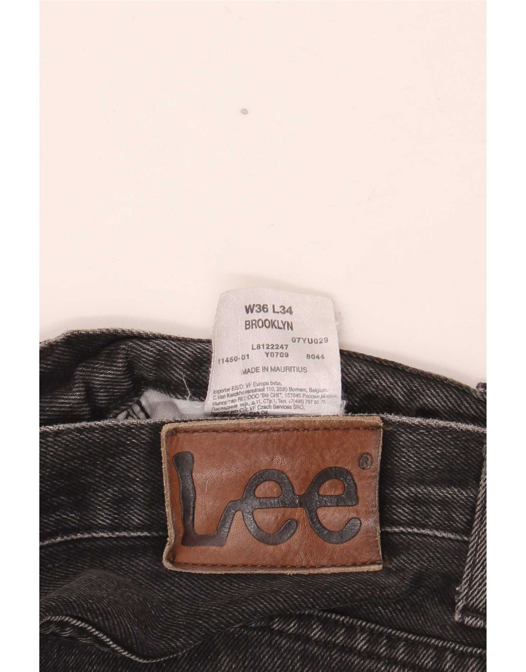 Lee Mens Brooklyn Straight Jeans W36 L34 Sort Bomuld