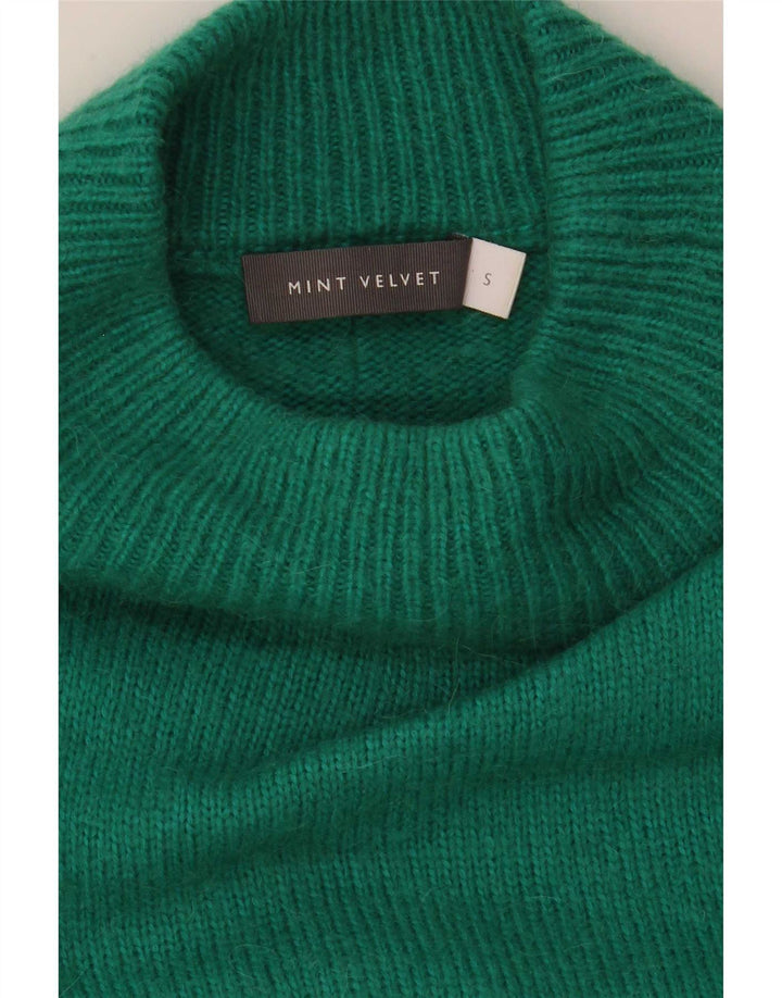 MINT FLØJEL Dame Oversized Turtle Neck Jumper Sweater UK 10 Small Green