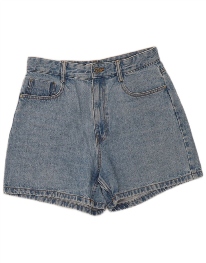 Zara Dame højtaljede denimshorts EU 40 Medium W30 Blå