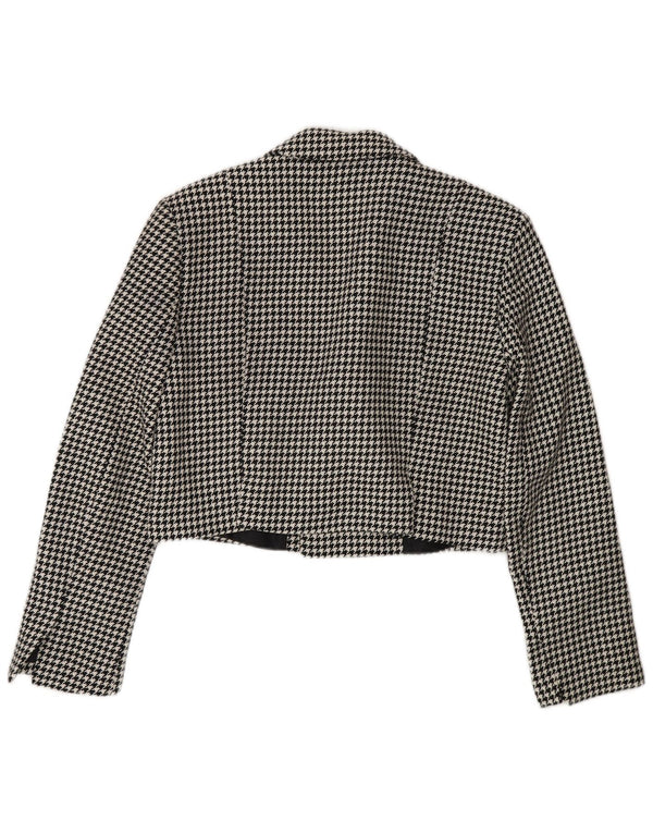 Zara Womens Oversized Bolero Jacket UK 10 Small Black Houndstooth