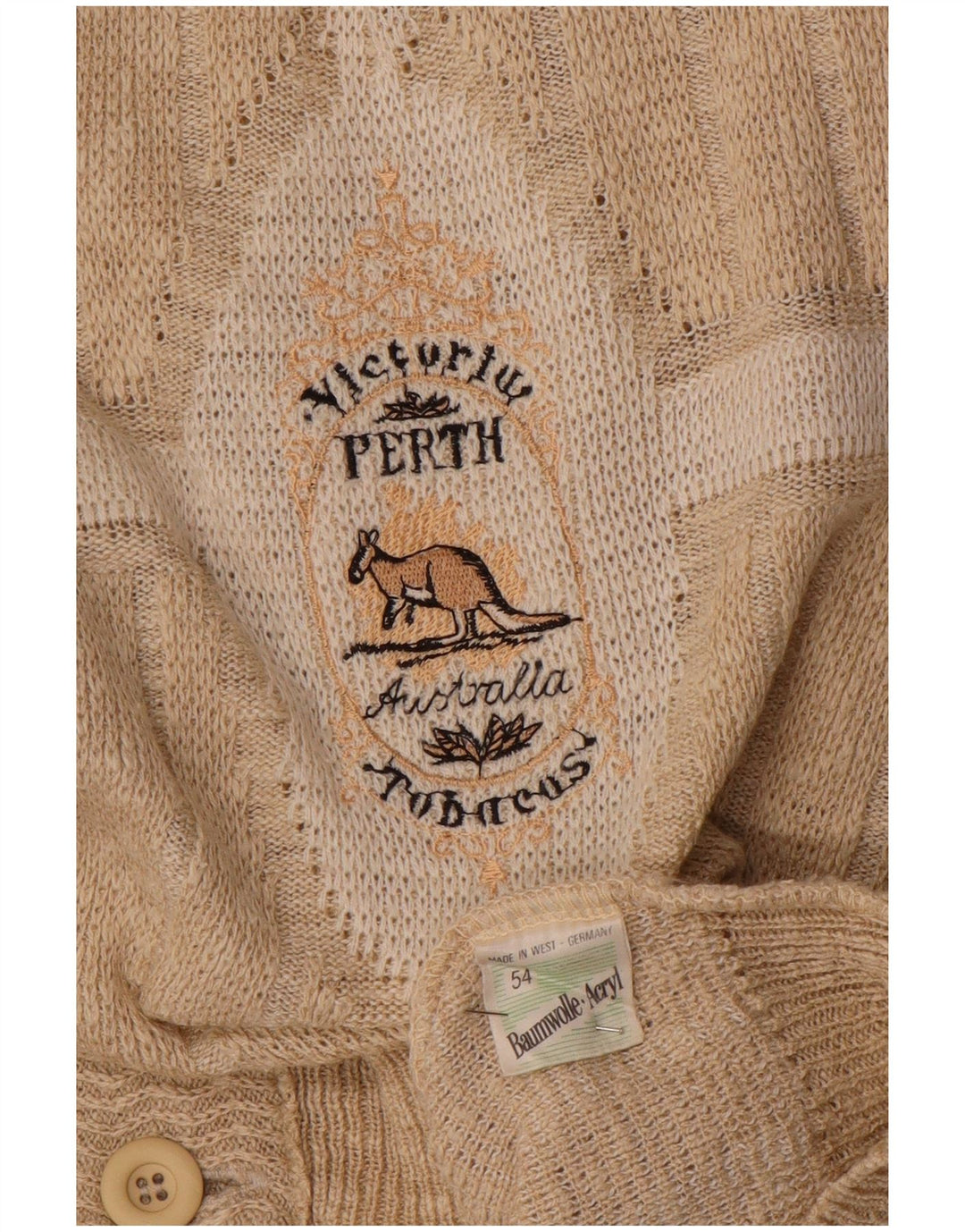 PERTH Herre cardigan sweater IT 54 XL Beige Uld
