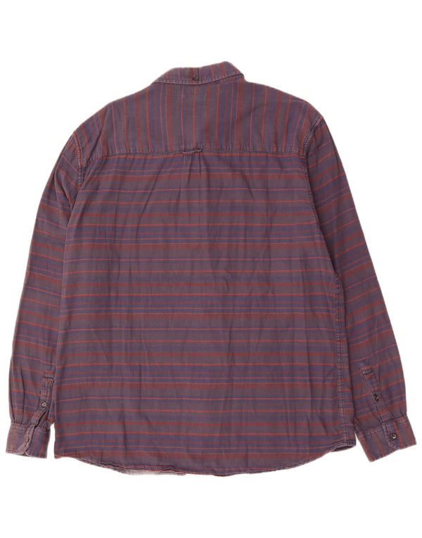 WRANGLER Herre Regular Fit skjorte 2XL marineblå stribet bomuld