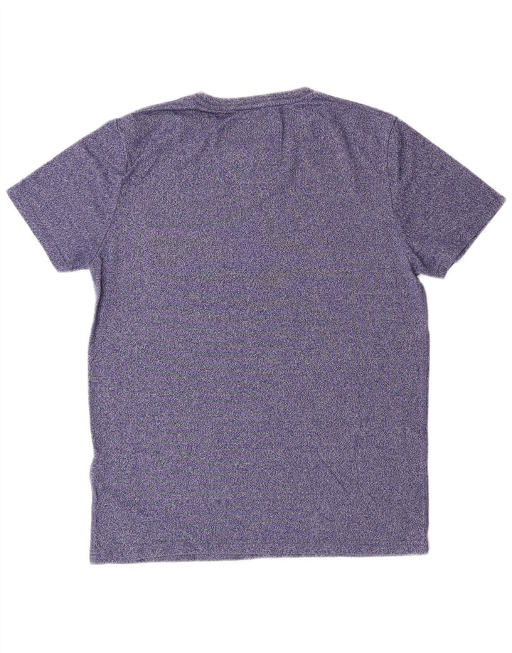 SUPERDRY Herre T-shirt Top Medium Blue Flecked Bomuld Tropical