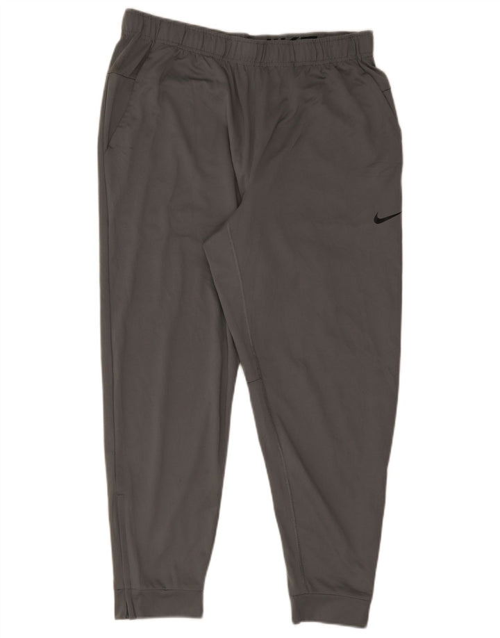 Nike Herre Dri Fit træningsdragt Bukser Joggers Large Grå Polyester