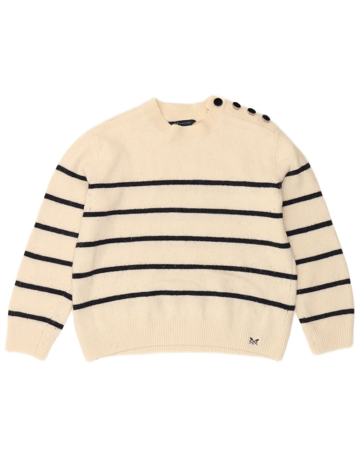 CREW TØJ Dame sweater med rund hals DK 12 Medium Off White