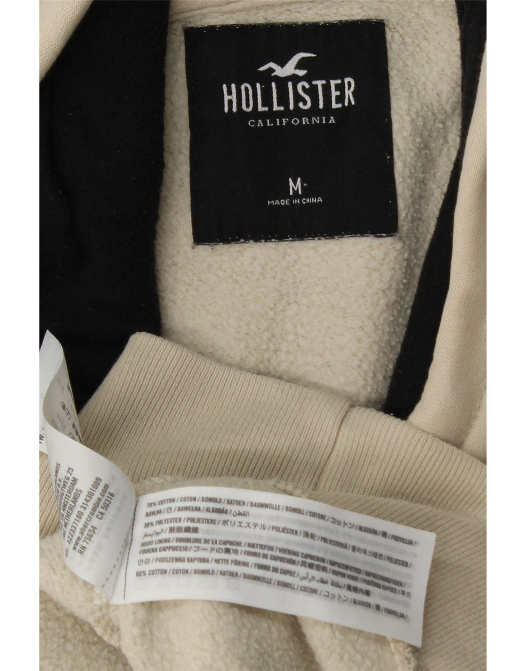 HOLLISTER Grafisk hættetrøje til mænd Medium Beige Colourblock Bomuld