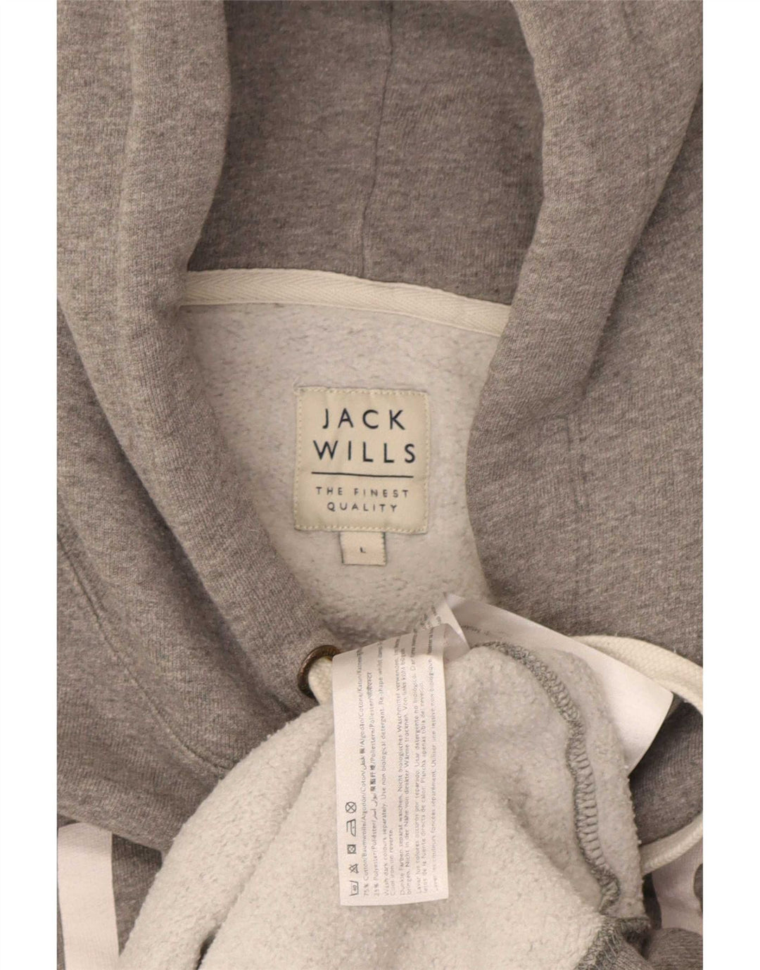 Jack Wills Grafisk hættetrøje til mænd, stor grå bomuld