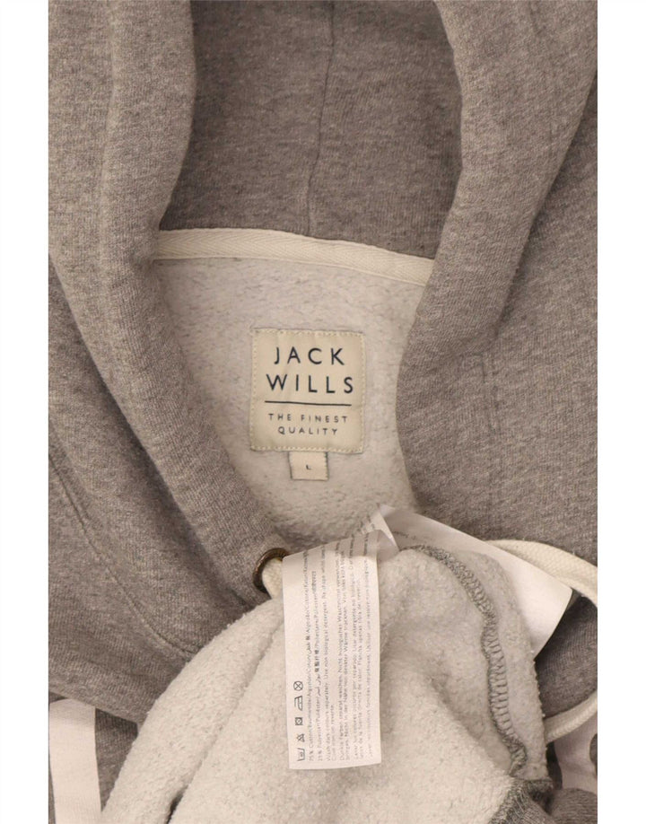 Jack Wills Grafisk hættetrøje til mænd, stor grå bomuld