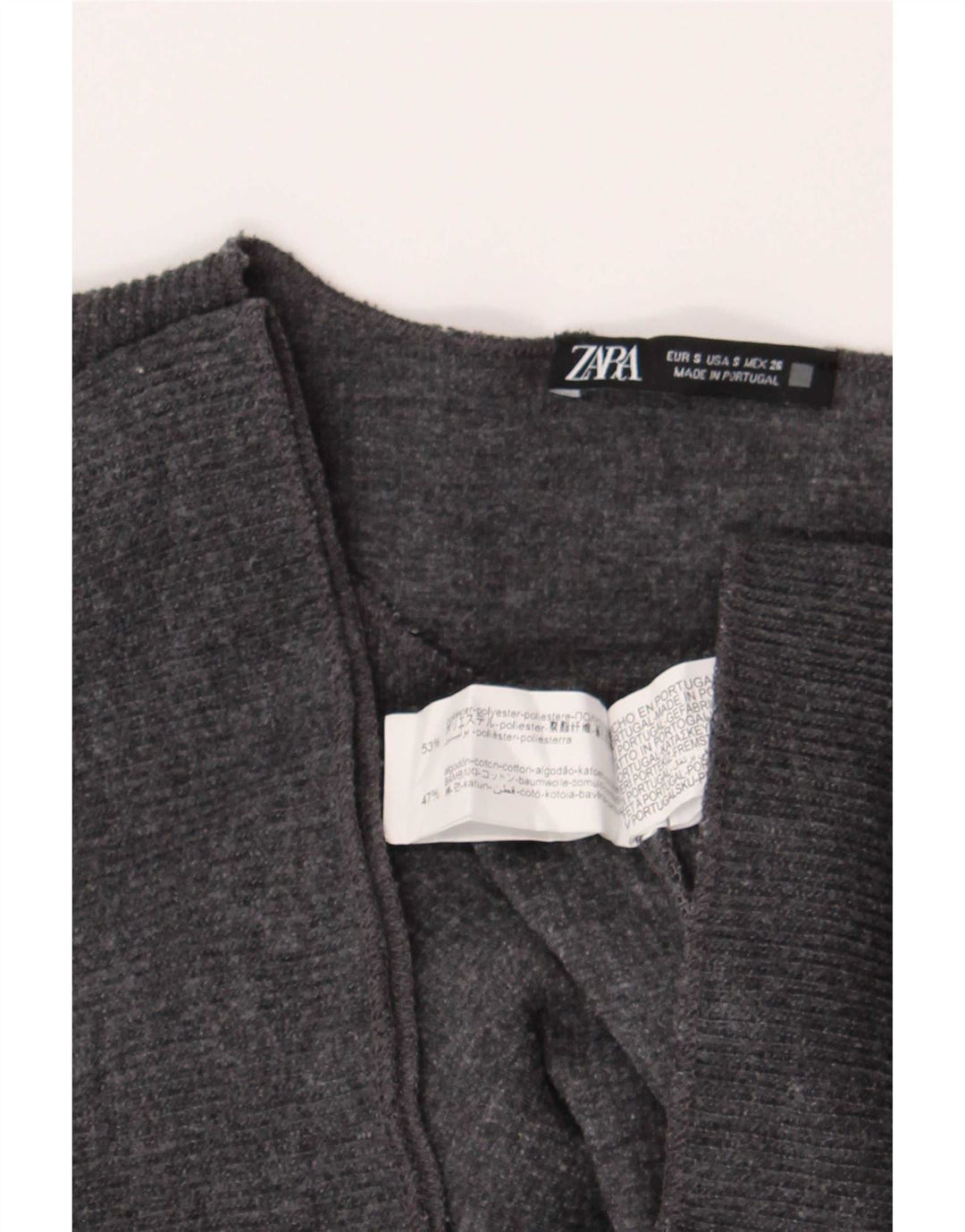 Zara Dame Oversized T-Shirt Top UK 10 Small Grå Polyester