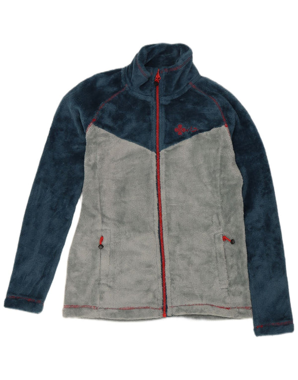 Vintage fleecejakke til drenge 12-13 år Navy Blue Colourblock Sports