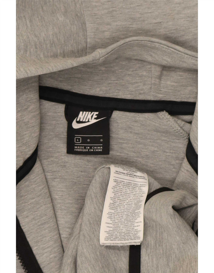 Nike hættetrøje med lynlås til mænd, stor grå bomuld