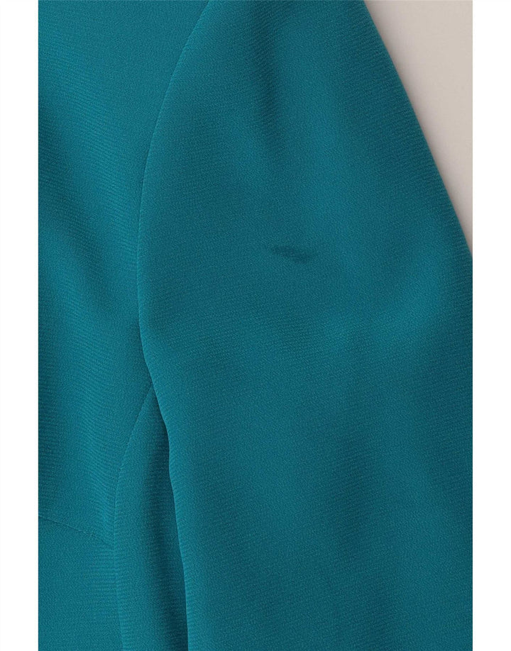 Vintage Dame Crop Blazer Jacket UK 12 Medium Blue