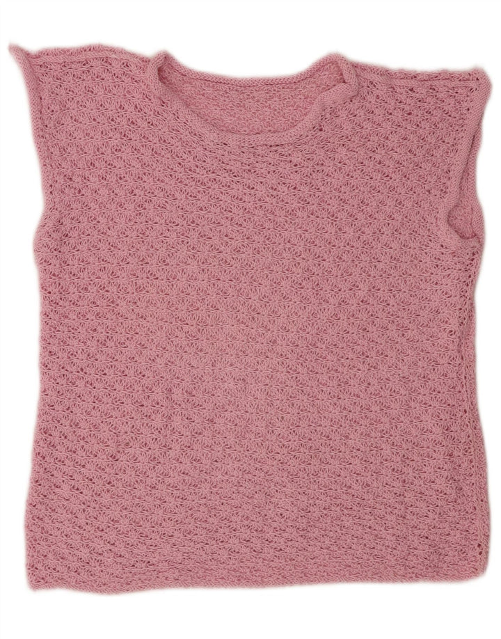 VINTAGE Womens Vest Tank Top UK 16 Large Pink