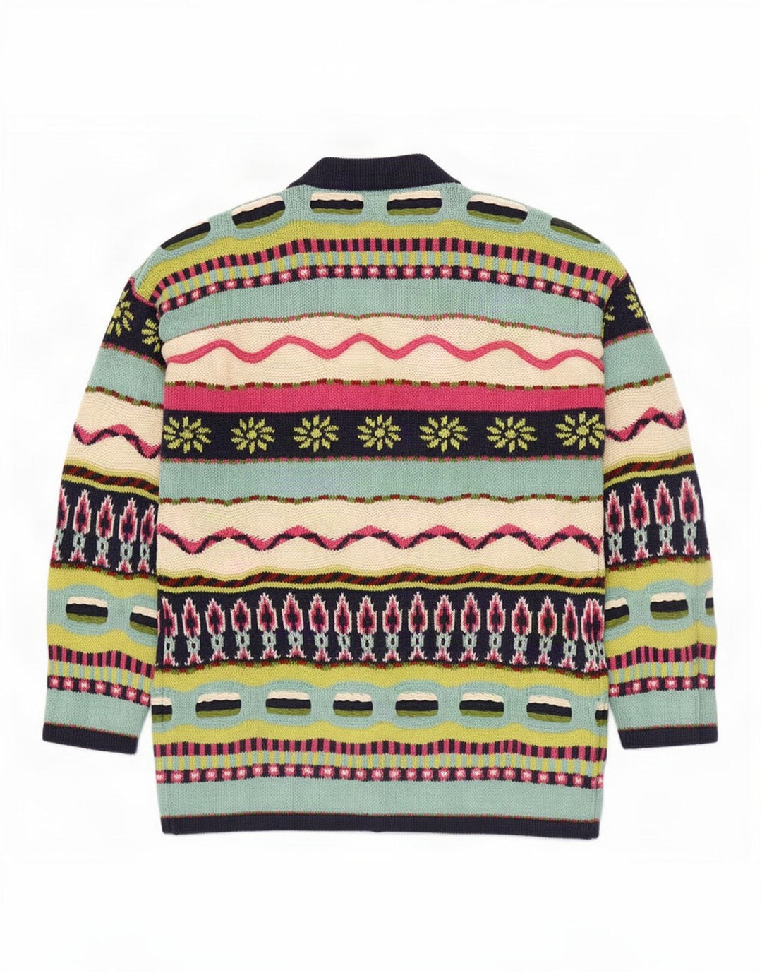 Benetton Dame Cardigan Sweater UK 14 Medium Flerfarvet Nyhed