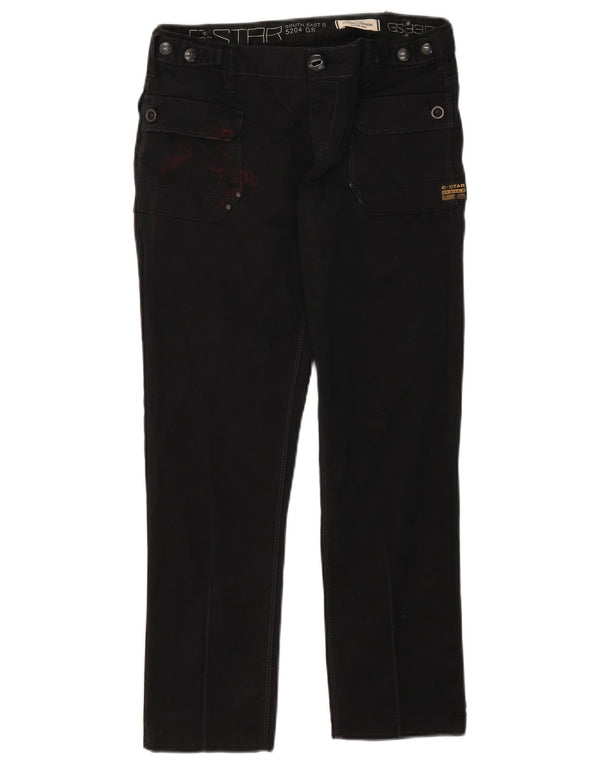 G-Star Straight Jeans til mænd W29 L26 Sort bomuld