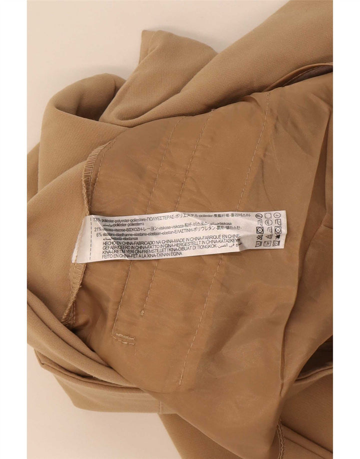 Zara Womens Tapered Cropped Trousers Medium W28 L25 Beige Polyester