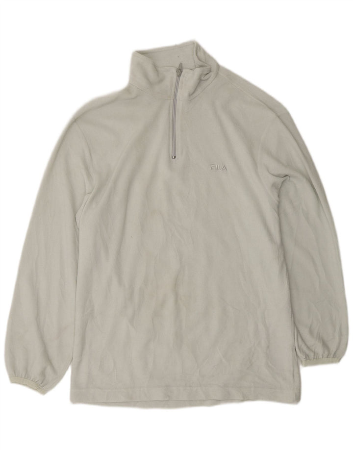 FILA Fleecetrøje til mænd med lynlås IT 56 XL Hvid Polyester