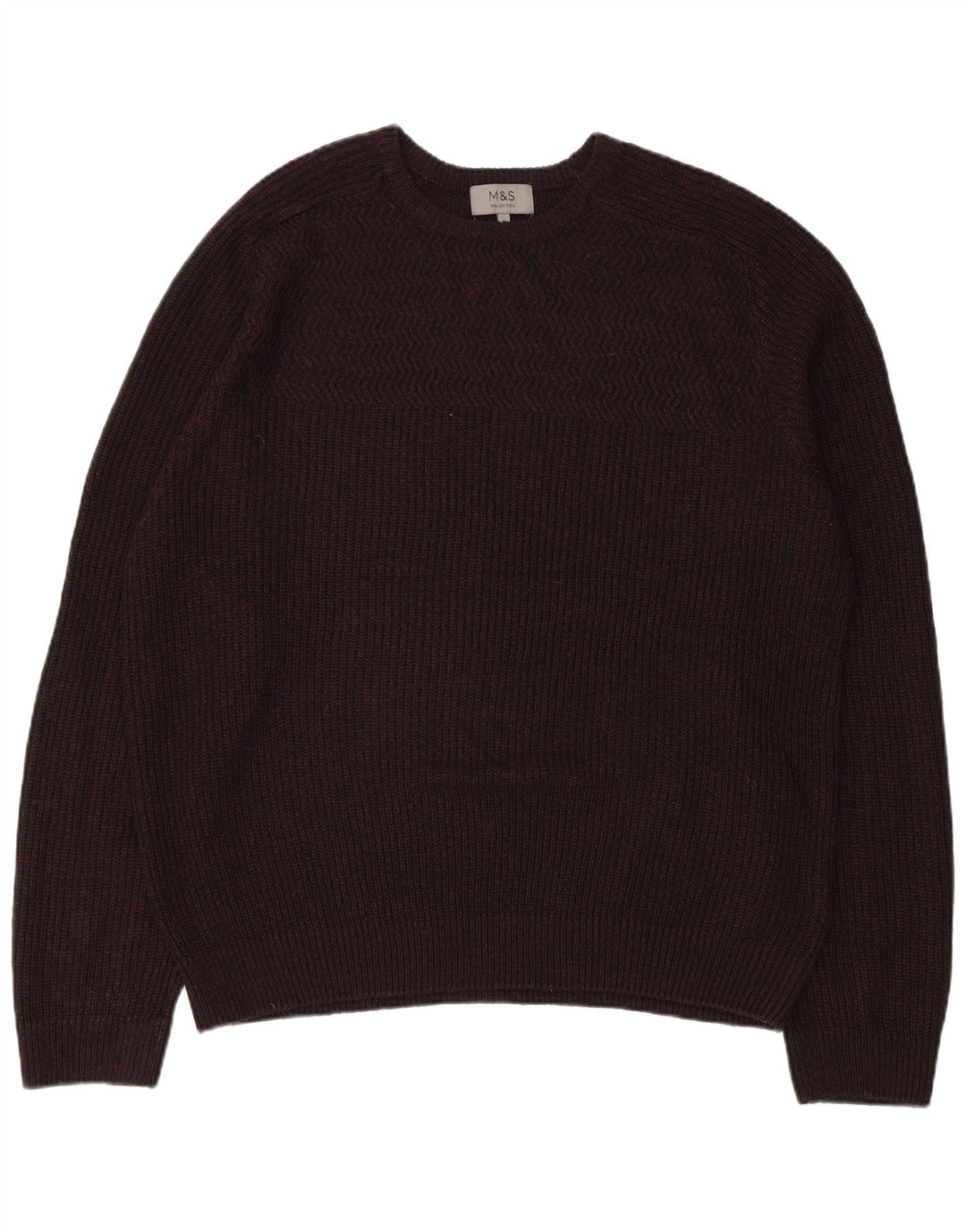 Marks & Spencer Herre sweater med rund hals XL brun akryl