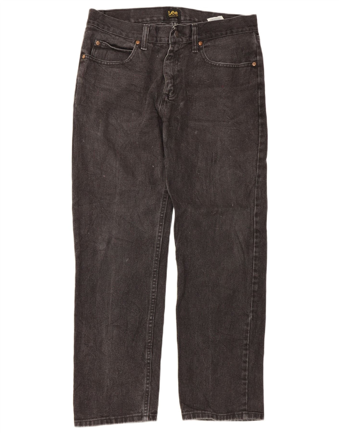 Lee Herre Regular Fit Straight Jeans W33 L30 Sort Bomuld