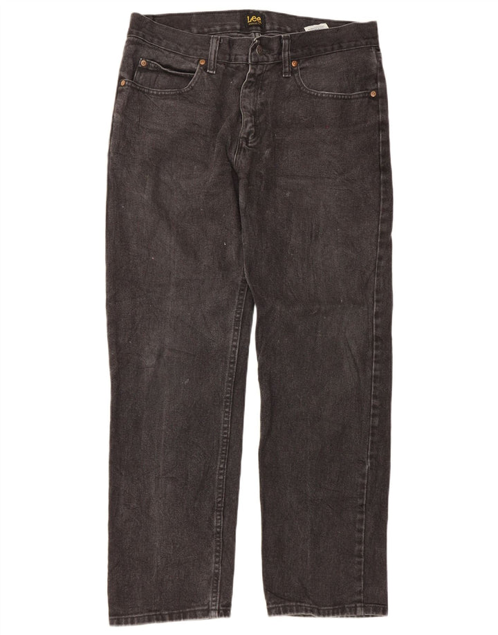 Lee Herre Regular Fit Straight Jeans W33 L30 Sort Bomuld