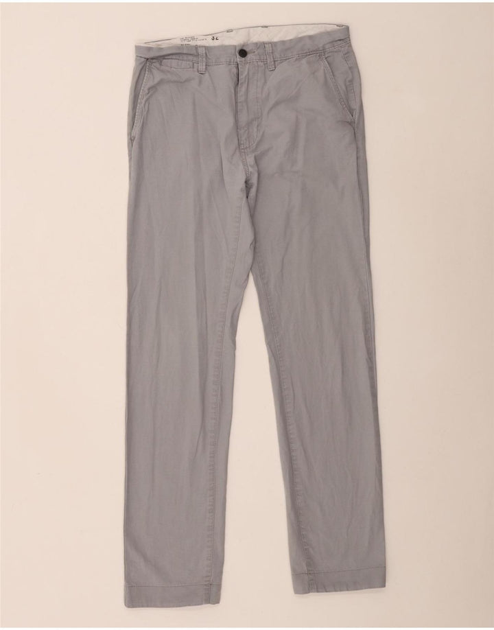 Marks & Spencer Straight Chino-bukser til mænd W32 L33 Grå bomuld