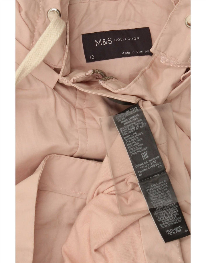 Marks & Spencer Military Parkajakke med hætte til kvinder UK 12 Medium Pink