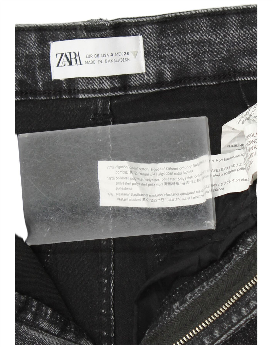 ZARA Dame Skinny Jeans EU 36 XS W26 L27 Grå Bomuld