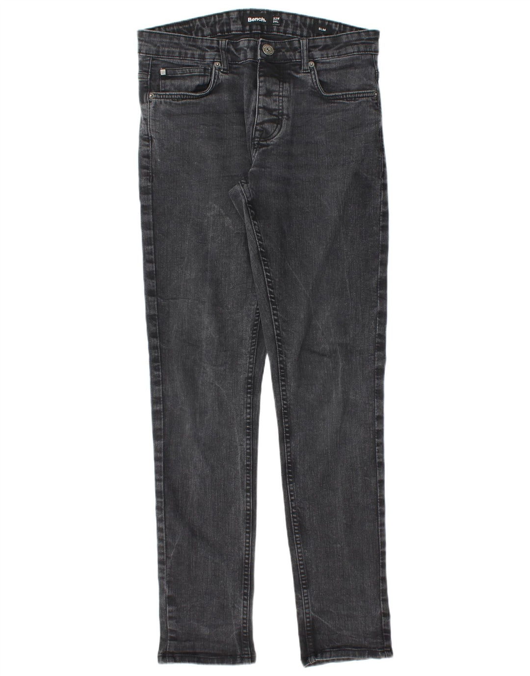Bænk Herre Slim Jeans W32 L32 Sort Bomuld