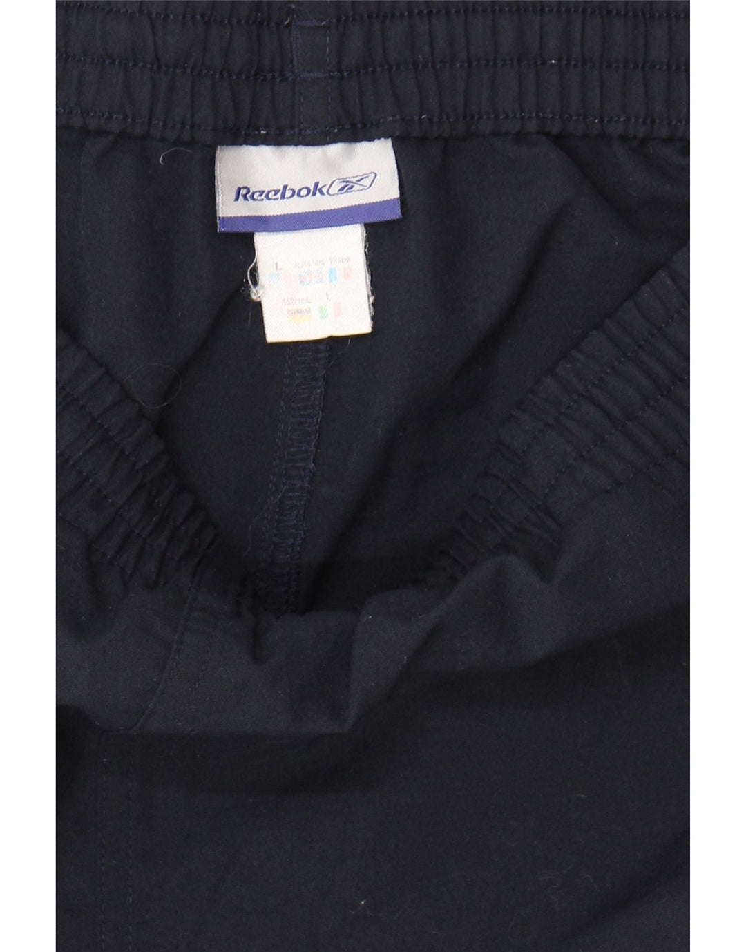 REEBOK Boys Sport Shorts 13-14 Years Large Navy Blue Polyester Vintage Reebok and Second-Hand Reebok from Messina Hembry 