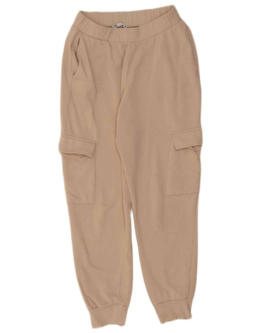 Zara Dame Cargo Træningsdragt Bukser Joggers Large Beige