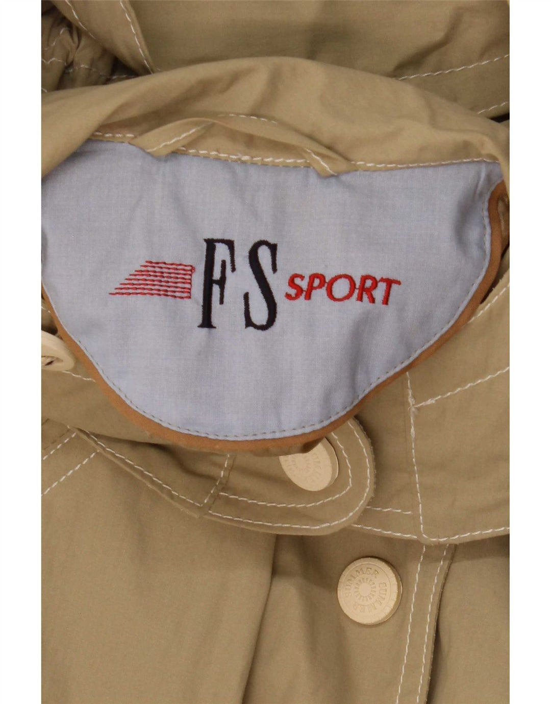 Vintage hættejakke til kvinder oversize parkajakke UK 8 Lille beige bomuld