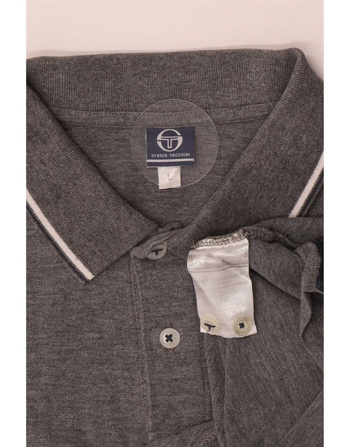 Sergio Tacchini Herre Slim Fit Polo Shirt Stor Grå Bomuld