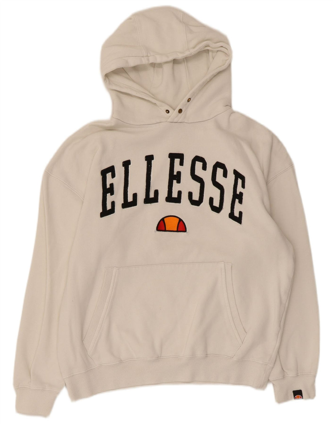 Ellesse Herre Duke Graphic Hoodie Jumper Medium Hvid Bomuld