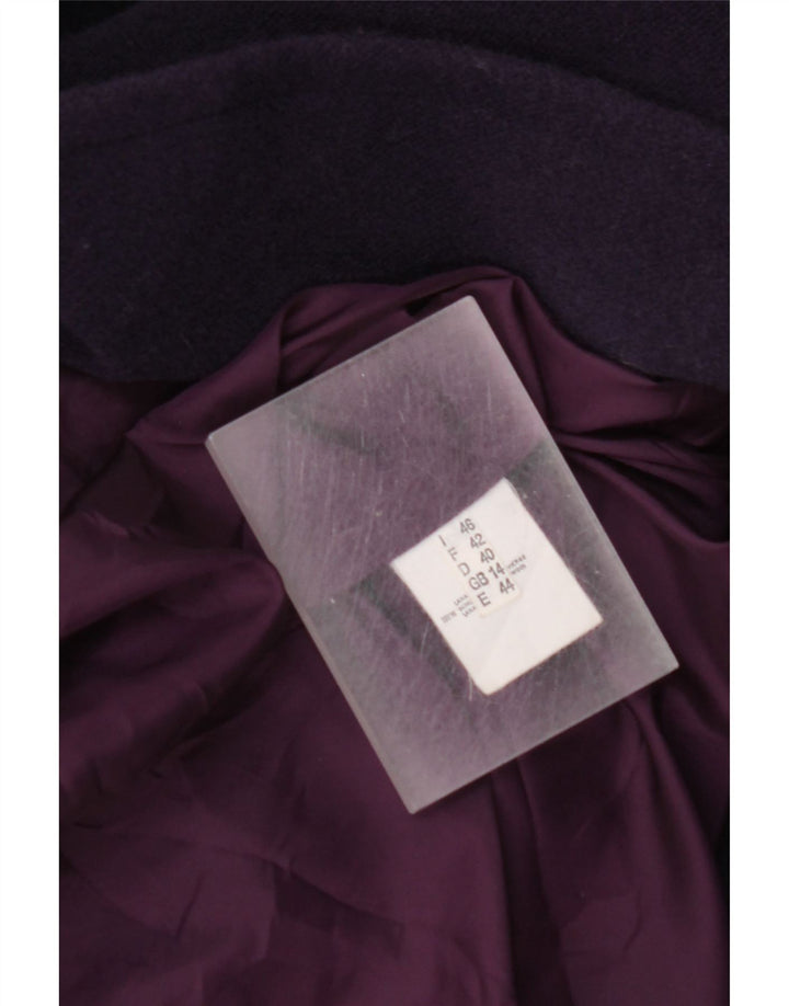 Vintage oversize overfrakke til kvinder UK 14 Large Purple Virgin Wool