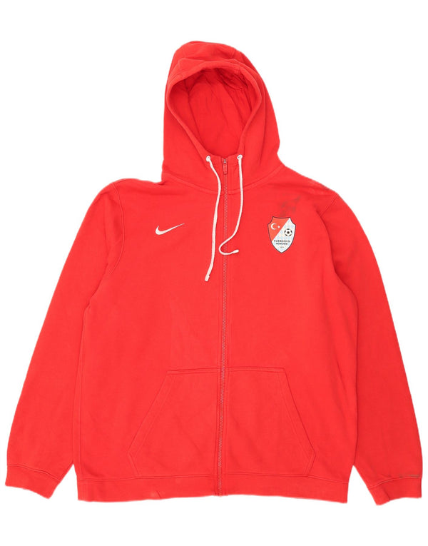 Nike Herre grafisk hættetrøje med lynlås XL rød bomuld